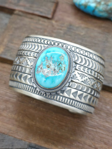 Turquoise Sterling Silver Cuff by Sadie Jim - 6 1/4 in.  with Gap