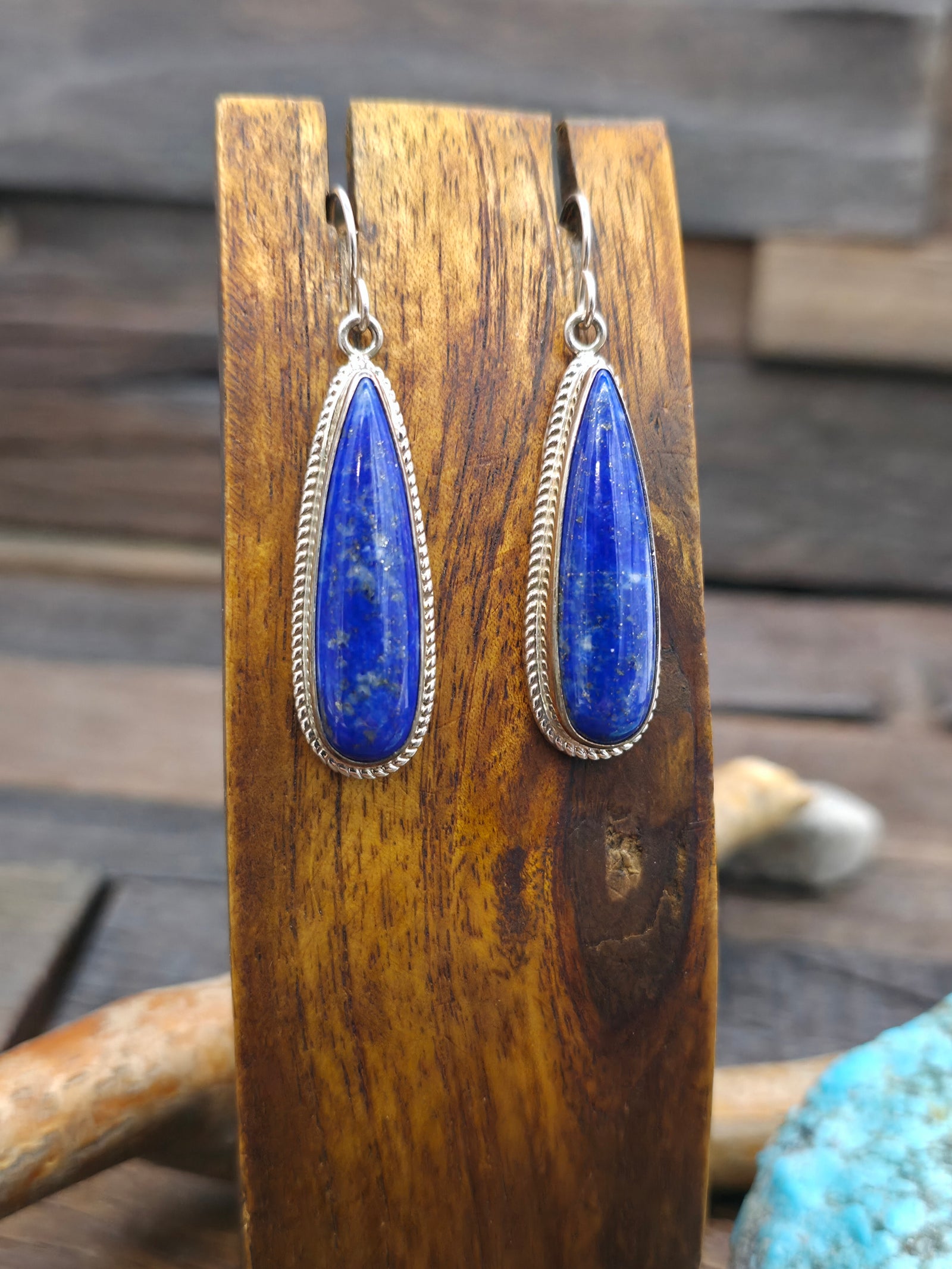Sterling Silver Lapis Lazuli Hook Earrings
