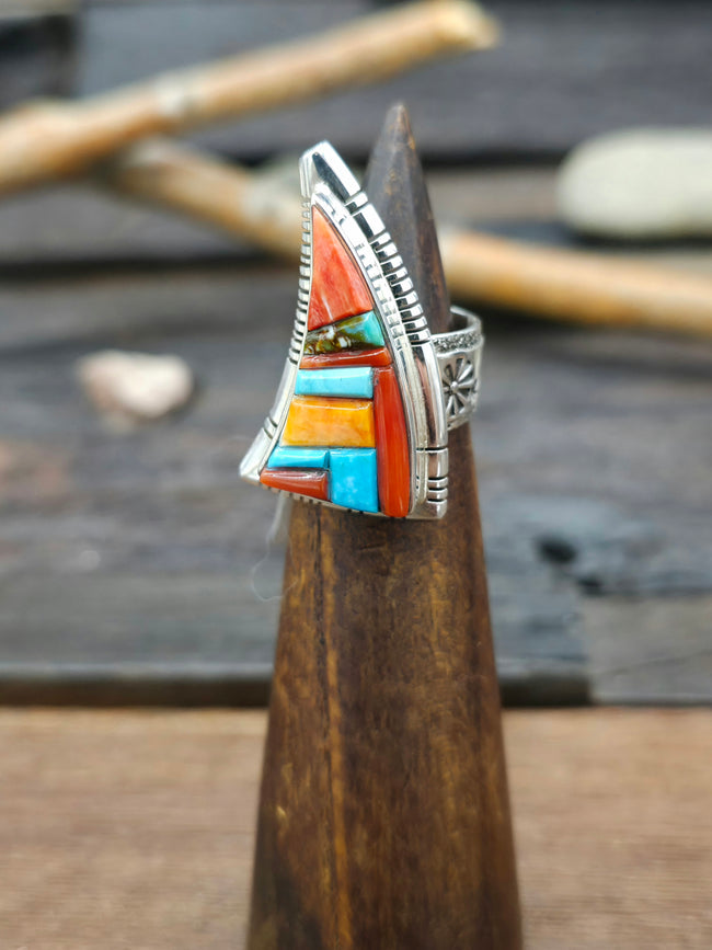Adjustable Cobblestone Inlay Ring by David Tune