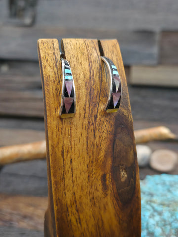Stamped Sterling Silver Disk Earrings by Shamenike Nelson