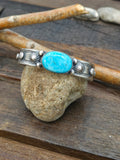 Chimney Butte Oxidized Sterling Silver Turquoise Cuff Bracelet - 6 1/2 in. with Gap