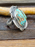 Adjustable Sterling Silver and Turquoise Ring by Ronald Tom