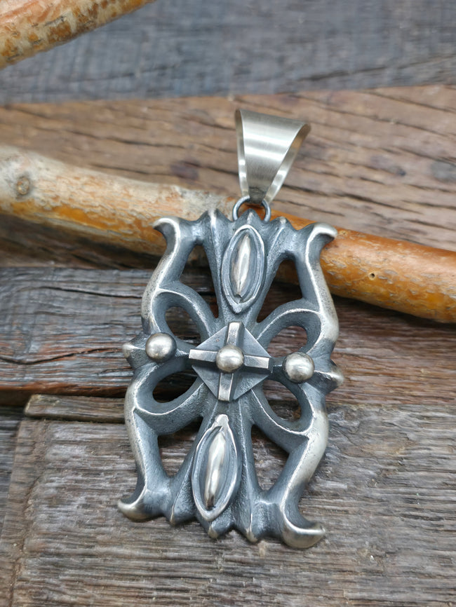 Chimney Butte Cast Sterling Silver Pendant - 3 1/2 in. by 1 1/2 in.