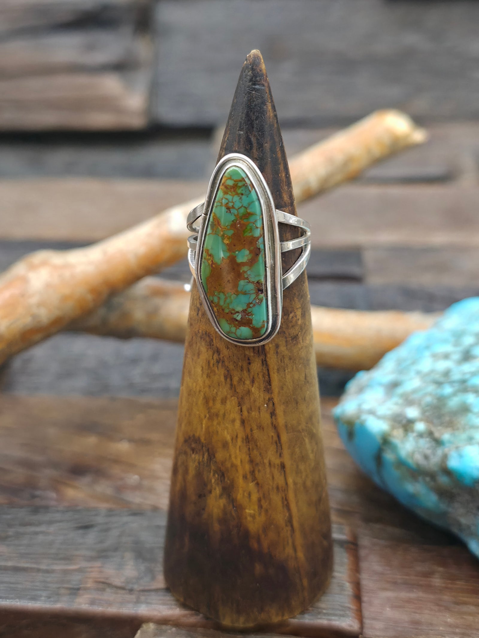 Sterling Silver Royston Turquoise Ring by Rosella Paxson - Size 7
