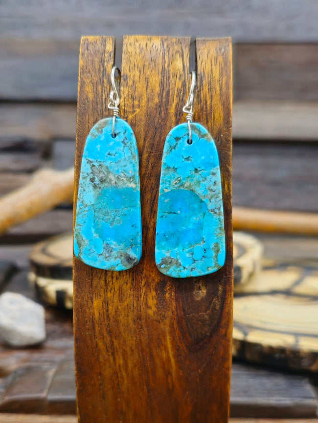 Turquoise Slab Earrings by Marcella Castillo