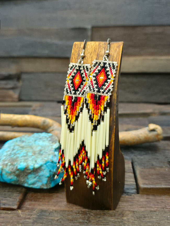 Beadwork Fringe Earrings by Brenda Henderson