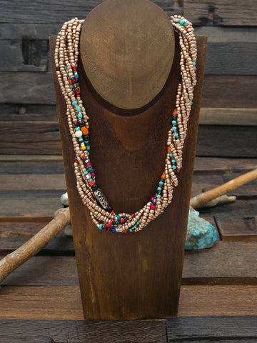 Blue Beaded Horsehair Hat Band - 40 in.