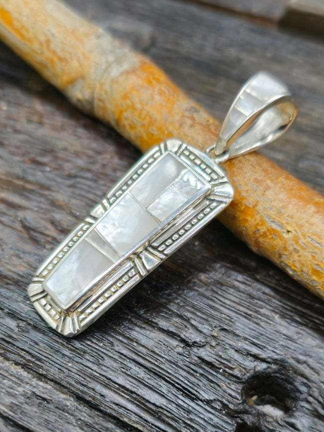 Mother-Of-Pearl Sterling Silver Inlay Pendant
