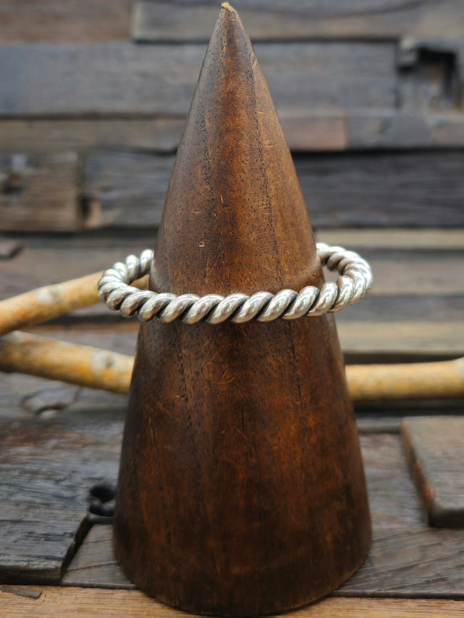 Sterling Silver Twisted and Bracelet by Elaine Tahe 6 1/4 in.