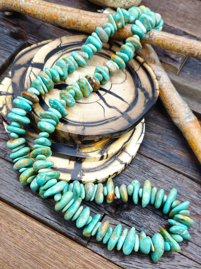 Green Sky Horse Turquoise Nugget Necklace - 30 in