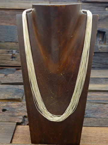 20 Strand Liquid Silver Loop Earrings