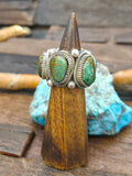 Five Stone Kingman Turquoise Sterling Silver Infinity Ring by Richard Jim - Size 10