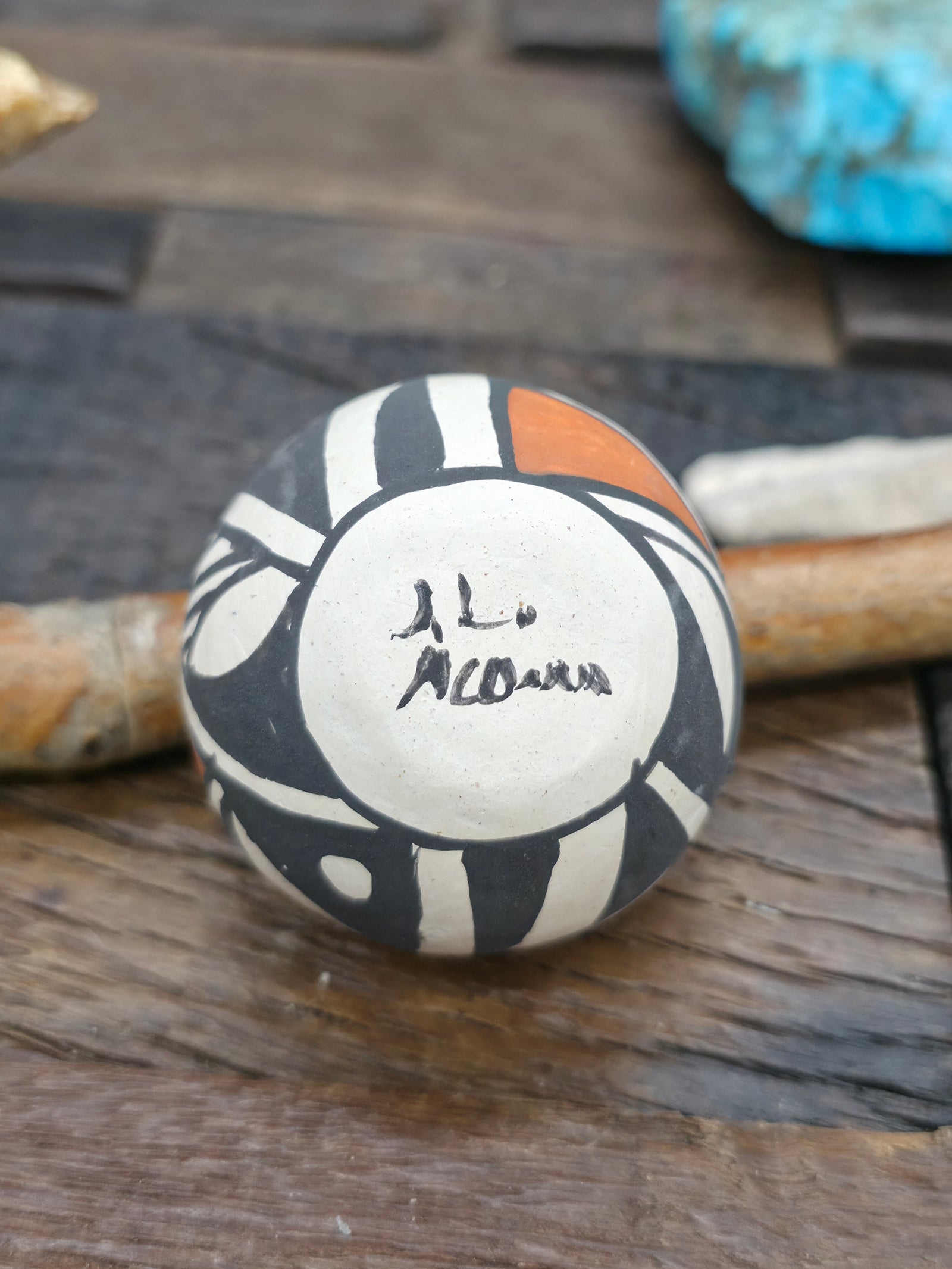 Mini Handmade Acoma Pot by Joyce Lucero - 1 1/2 in. by 1 1/2 in. by 1 1/2 in.