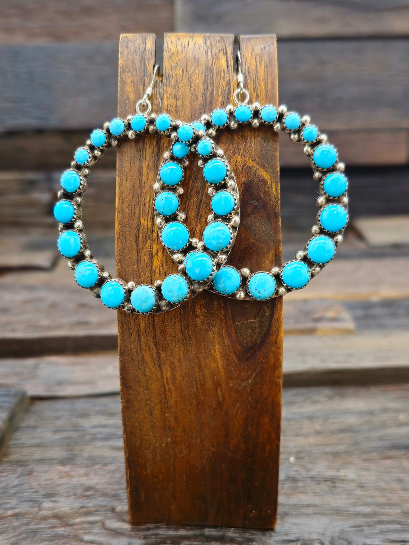 Turquoise Circle Earrings by Julia Etsitty