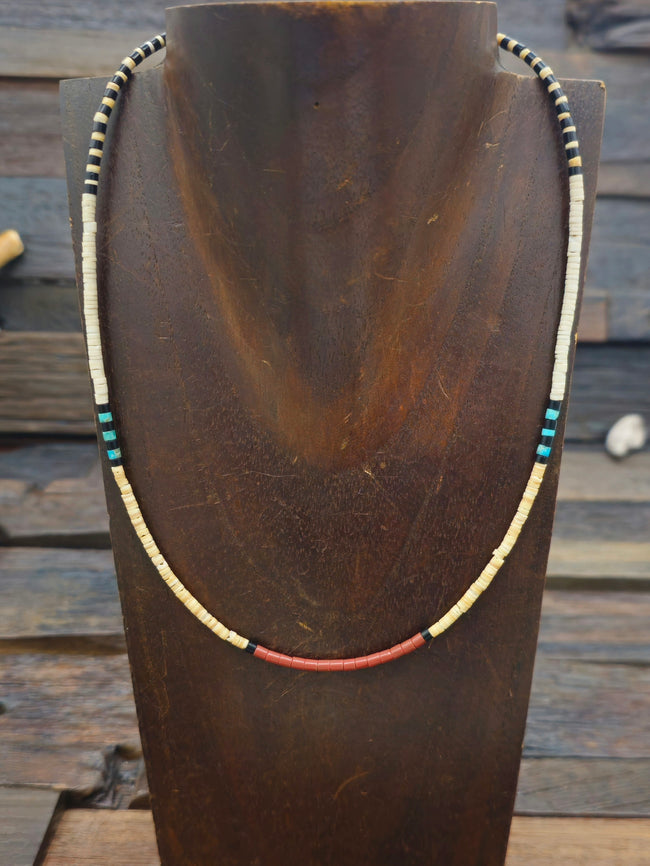 Colorblock Santo Domingo Necklace by Torevia Crespin - 18 in