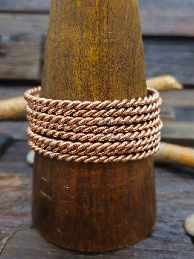 Twisted Copper Bangle - 8 in.