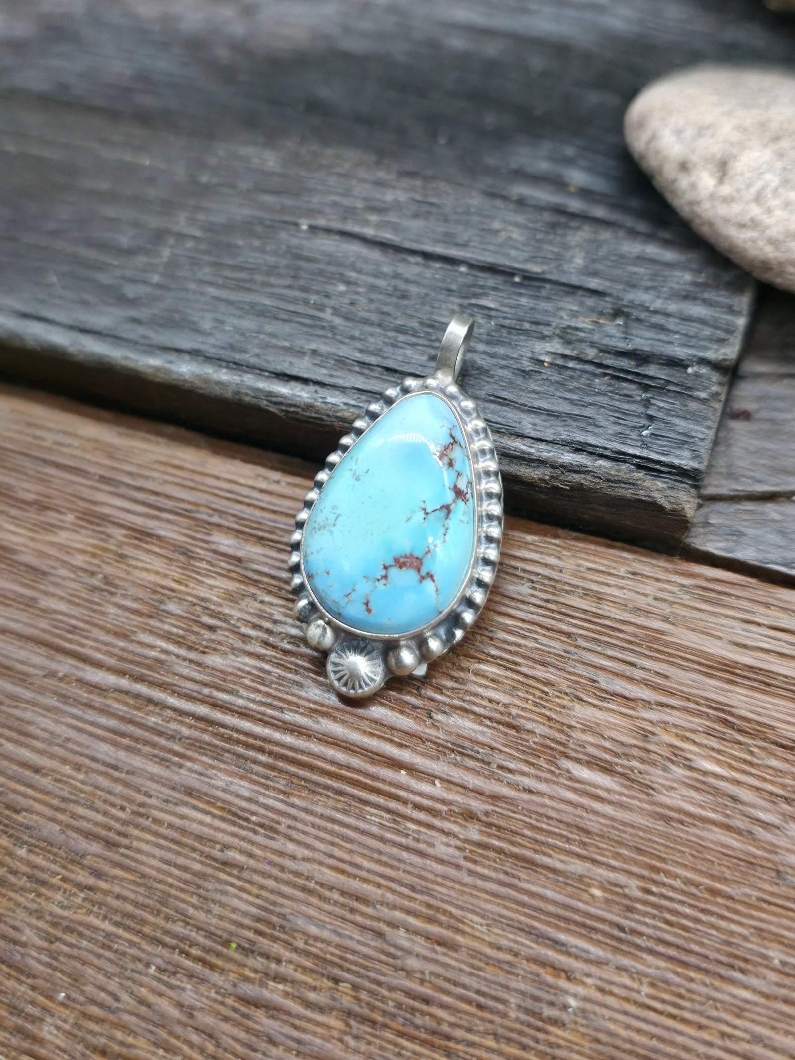 Sterling Silver Golden Hills Turquoise Pendant by Thomas Francisco