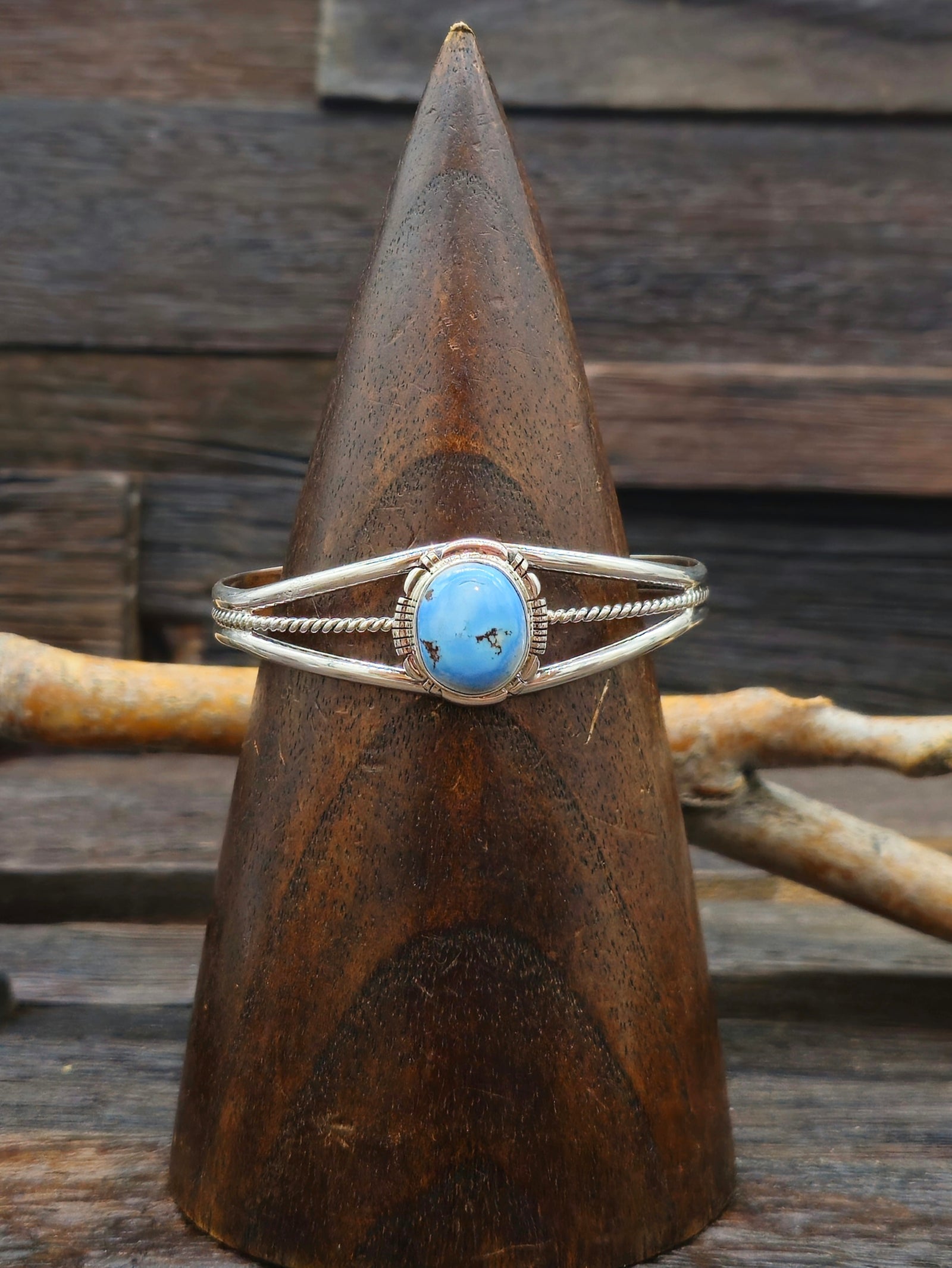High-Shine Sterling Silver Golden Hills Turquoise Cuff - 6 1/2 in.