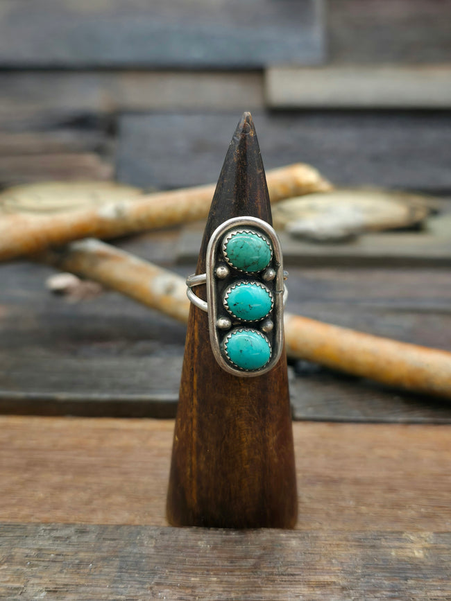 Turquoise Sterling Silver Ring Size by Tommy Lee - Size 9 1/4