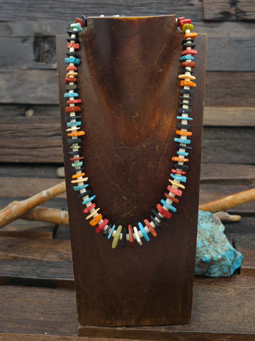 Blue Turquoise and Sterling Silver Bead Bracelet - 8 in.