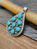Vintage/Estate Sterling Turquoise Cluster Pendant
