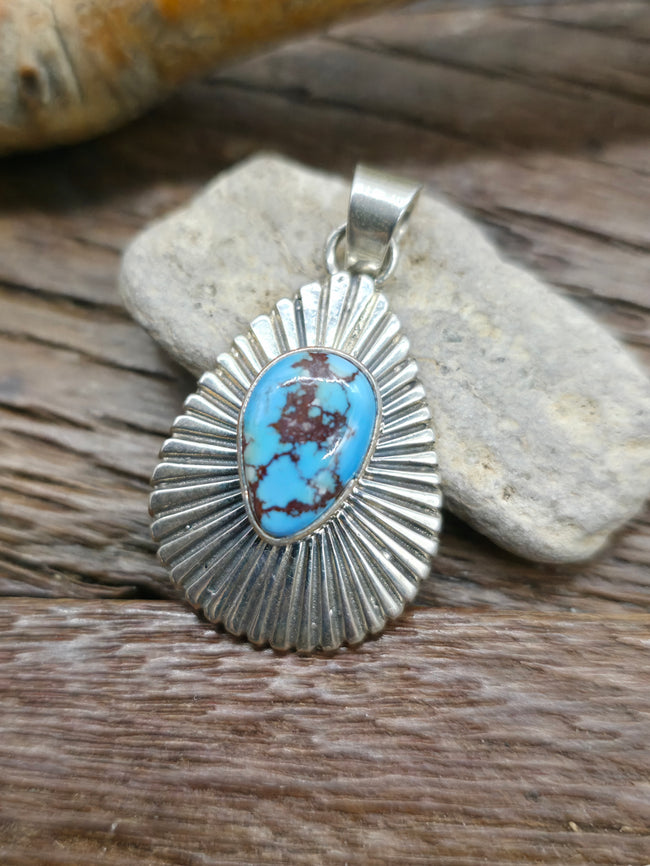 Stamped Sterling Silver Golden Hills Pendant - 1 1/2 in. by 1 in.