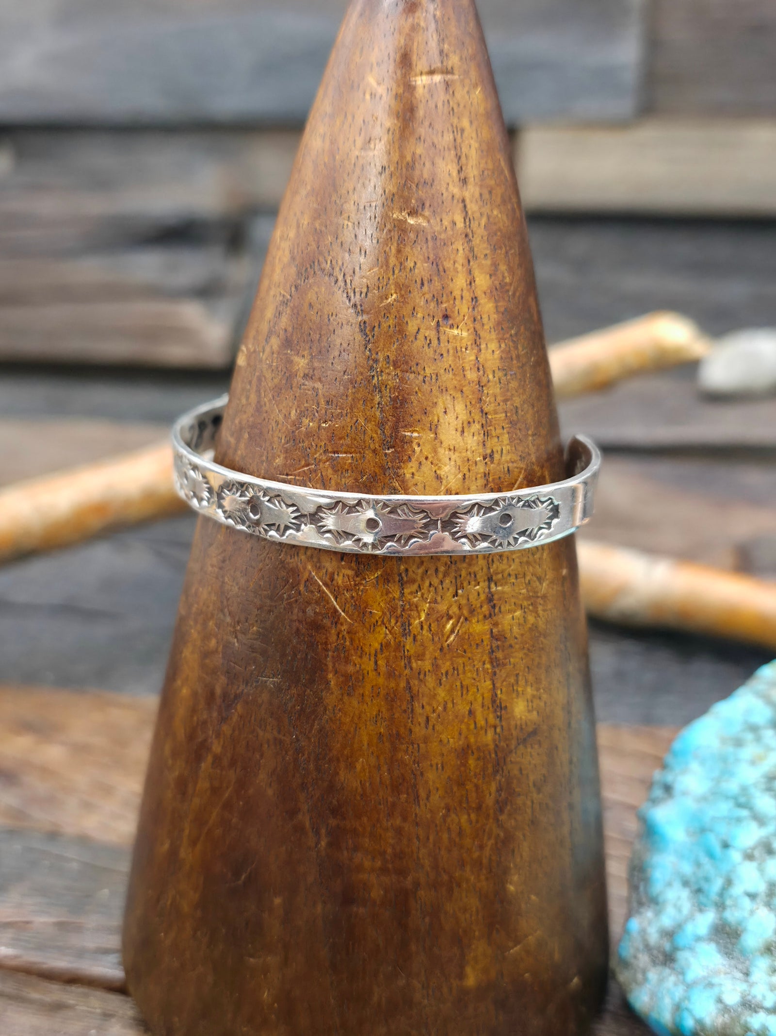 Stamped Sterling Silver Cuff by Gary Sandoval - 6 3/4 in. with Gap