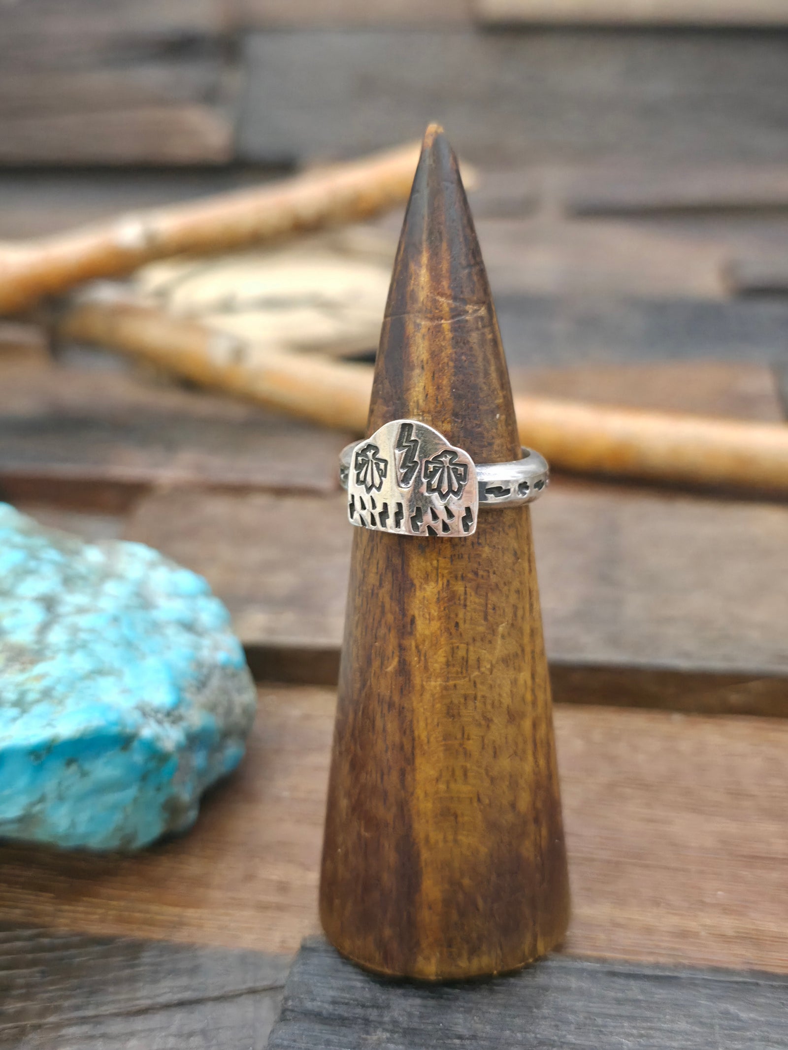 Sterling Silver Thunderbird Ring by Bo Reeves - Size 10 1/2