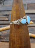 Three Stone Golden Hill Turquoise Sterling Silver Cuff by Verdy Jake - 6 1/2 in.
