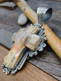 Sterling Silver and Jasper Cross Pendant by Rosella Paxton