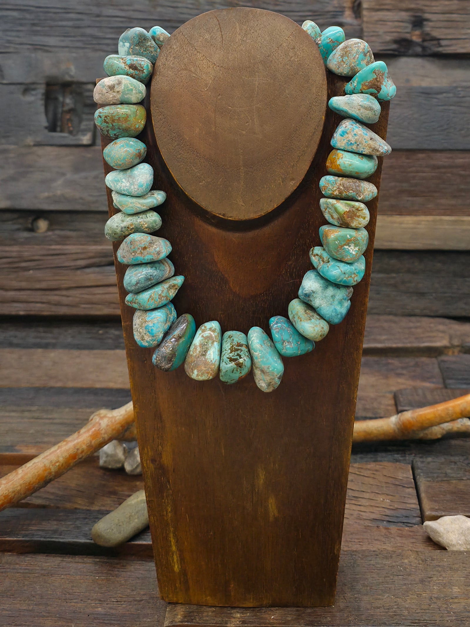 Chunky Sky Horse Turquoise Nugget Necklace - 18 in.