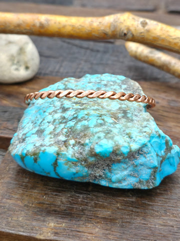 Rope Twist Copper Bangle - 8 in.