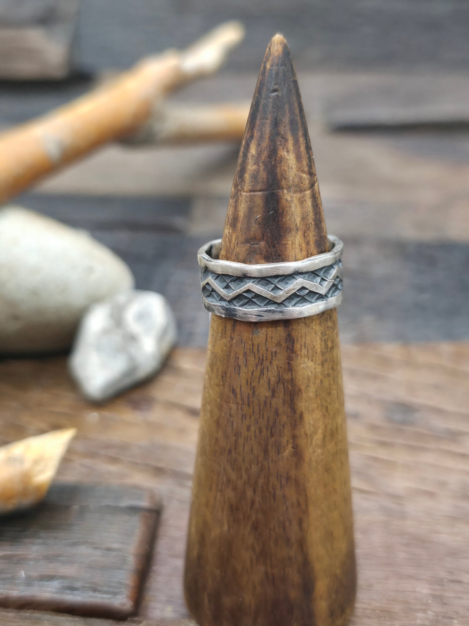 Stamped Sterling Silver Ring by Sunshine Reeves - Size 9 1/2