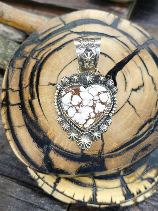 Wild Horse Sterling Silver Heart Pendant by Rosella Paxton
