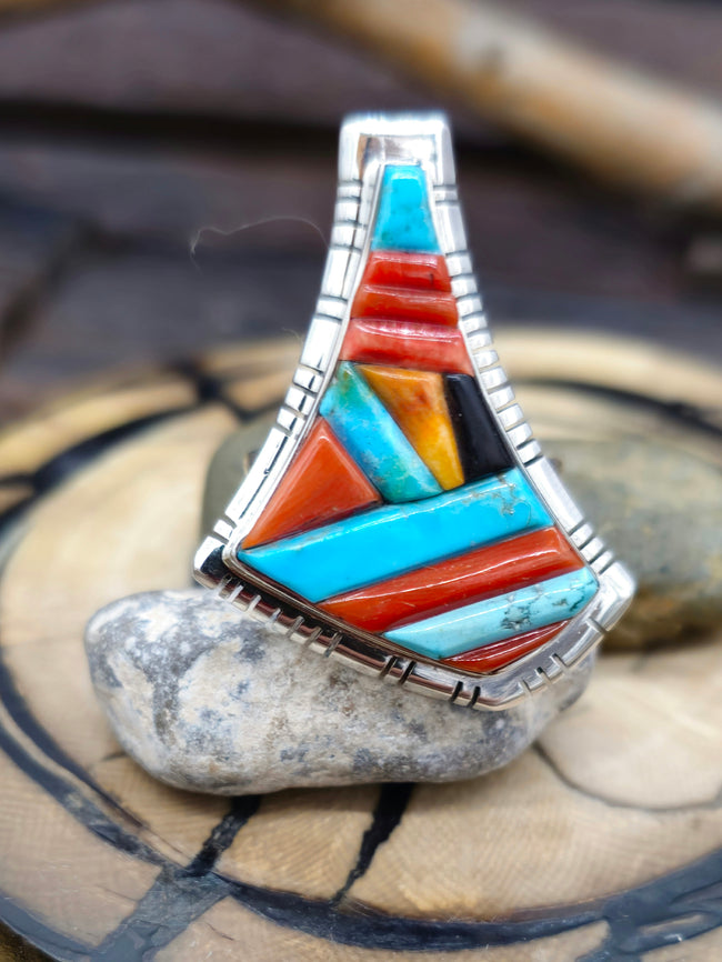 Adjustable Cobblestone Inlay Ring by David Tune