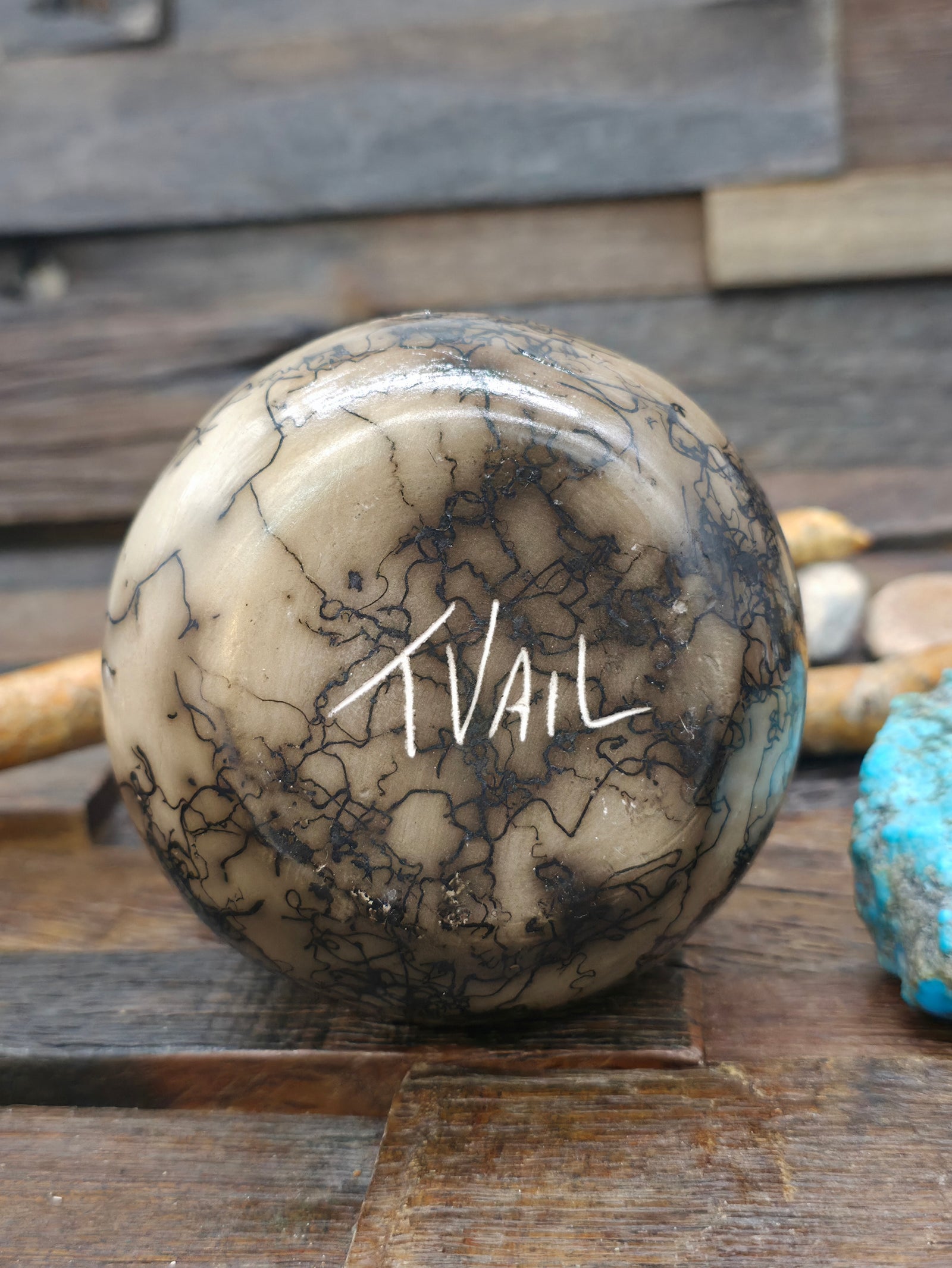 Navajo Horsehair Etched pot by Tom Vail Jr. - 3 1/2 in. by 3 1/2 in. by 3 1/2 in.