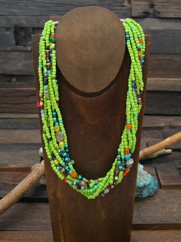 Blue Beaded Horsehair Hat Band - 40 in.