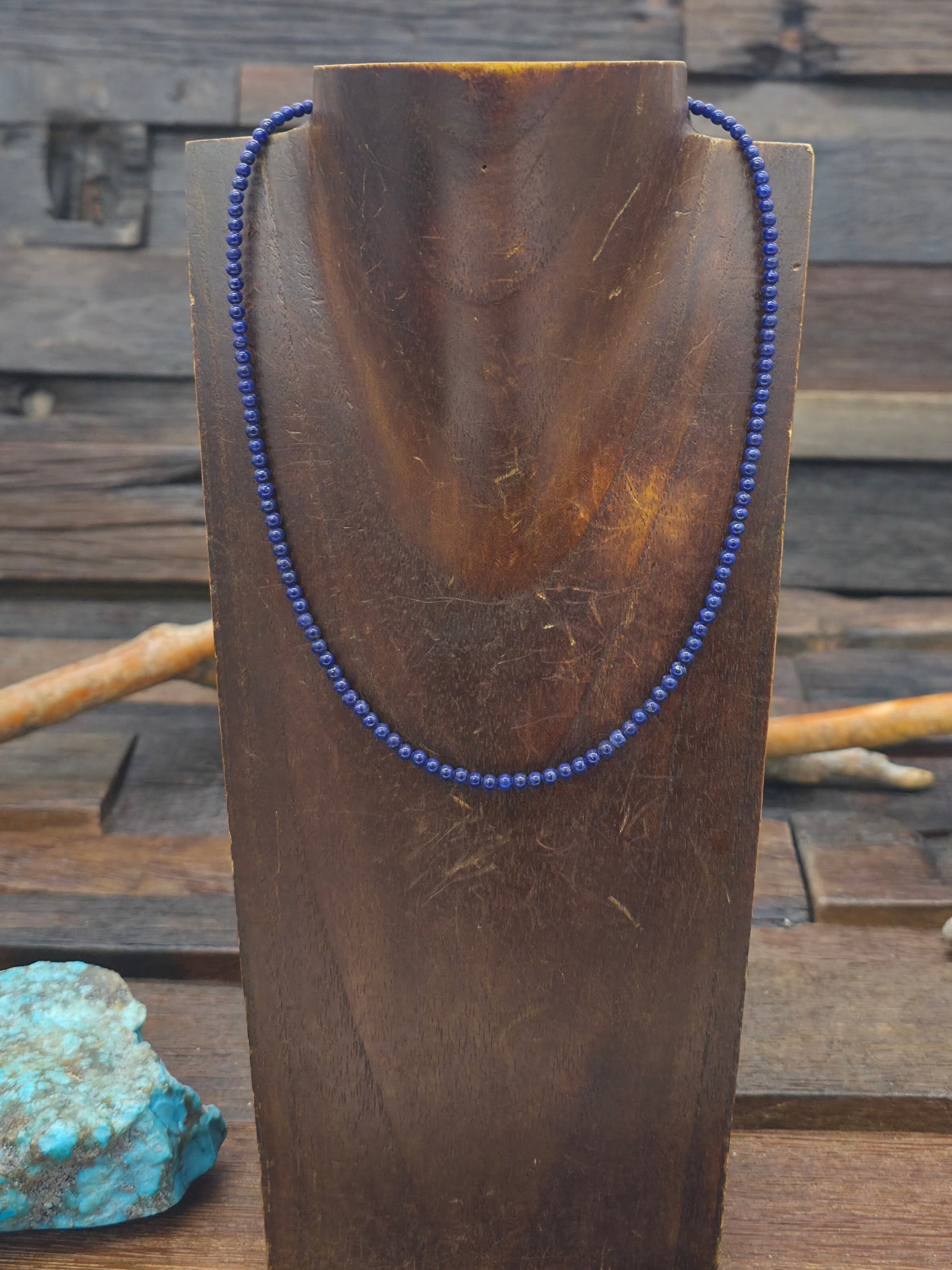 Lapis Lazuli Bead Necklace by Louise Joe - 16 in.