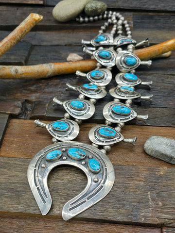 Vintage/Estate Lapis and Sterling Silver Necklace - 23 1/2 in