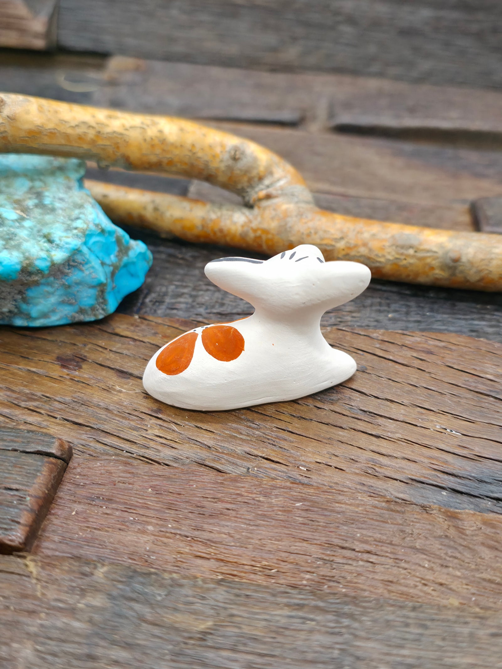 Mini Acoma Baby Deer with Flower
