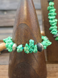 Green Hubei Turquoise Nugget and Oxidized Sterling Silver Bead Necklace, Bracelet, and Earring Set - 20 in. Plus 2 in. Extender
