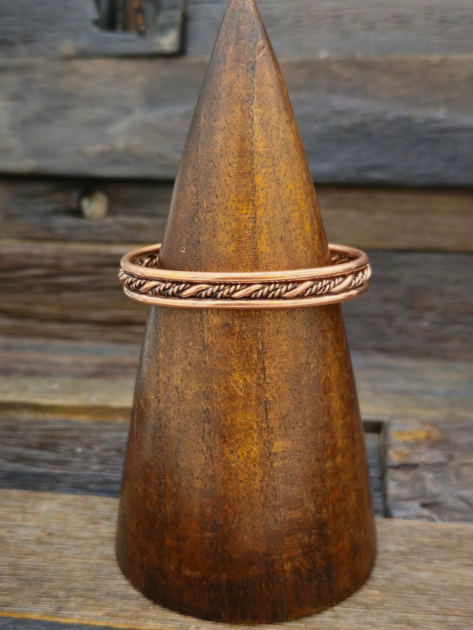 Twisted Copper Cuff with Straight Sides 6 in.
