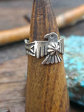 Sterling Silver Thunderbird Ring by Sunshine Reeves - Narrow Band - Size 10 1/2