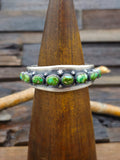 Sonoran Turquoise Stamped Sterling Silver Bracelet by Derrick Gordon - 6 in.