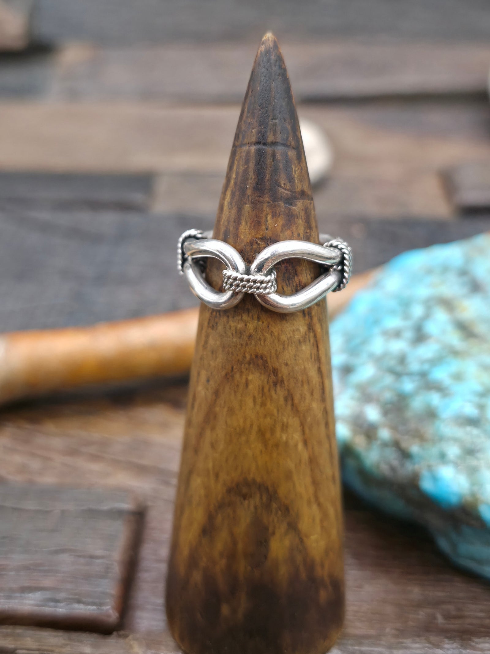 Sterling Silver Rope Ring by Steve Arviso - Size 8