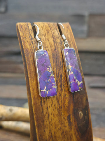 Coral Loop Earrings with Sterling Silver Beads