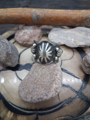 Sterling Silver Stamped Starshot Band Ring Size 9 3/4 by Richard Jim