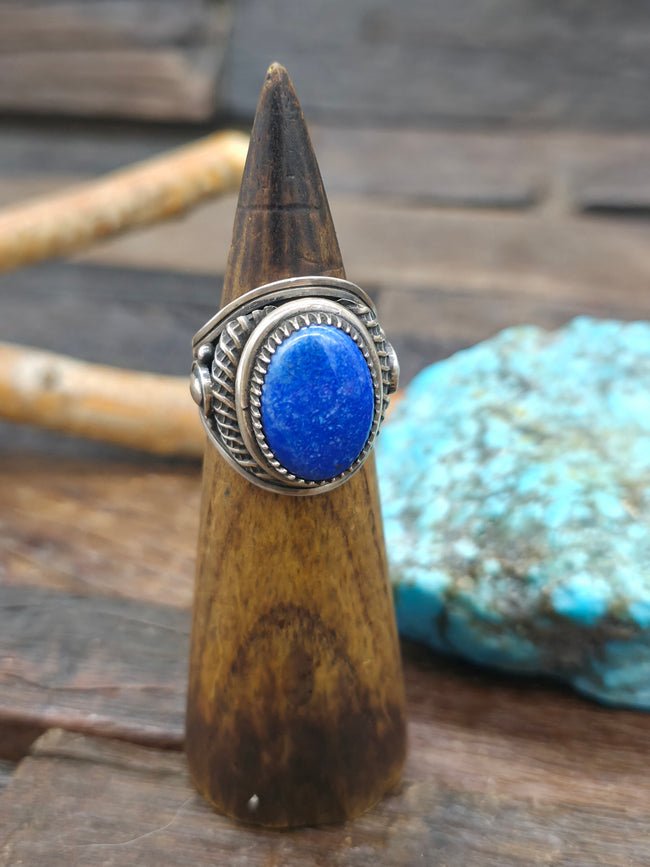 Sterling Silver Lapis Ring by Derrick Gordon - Size 9 1/2
