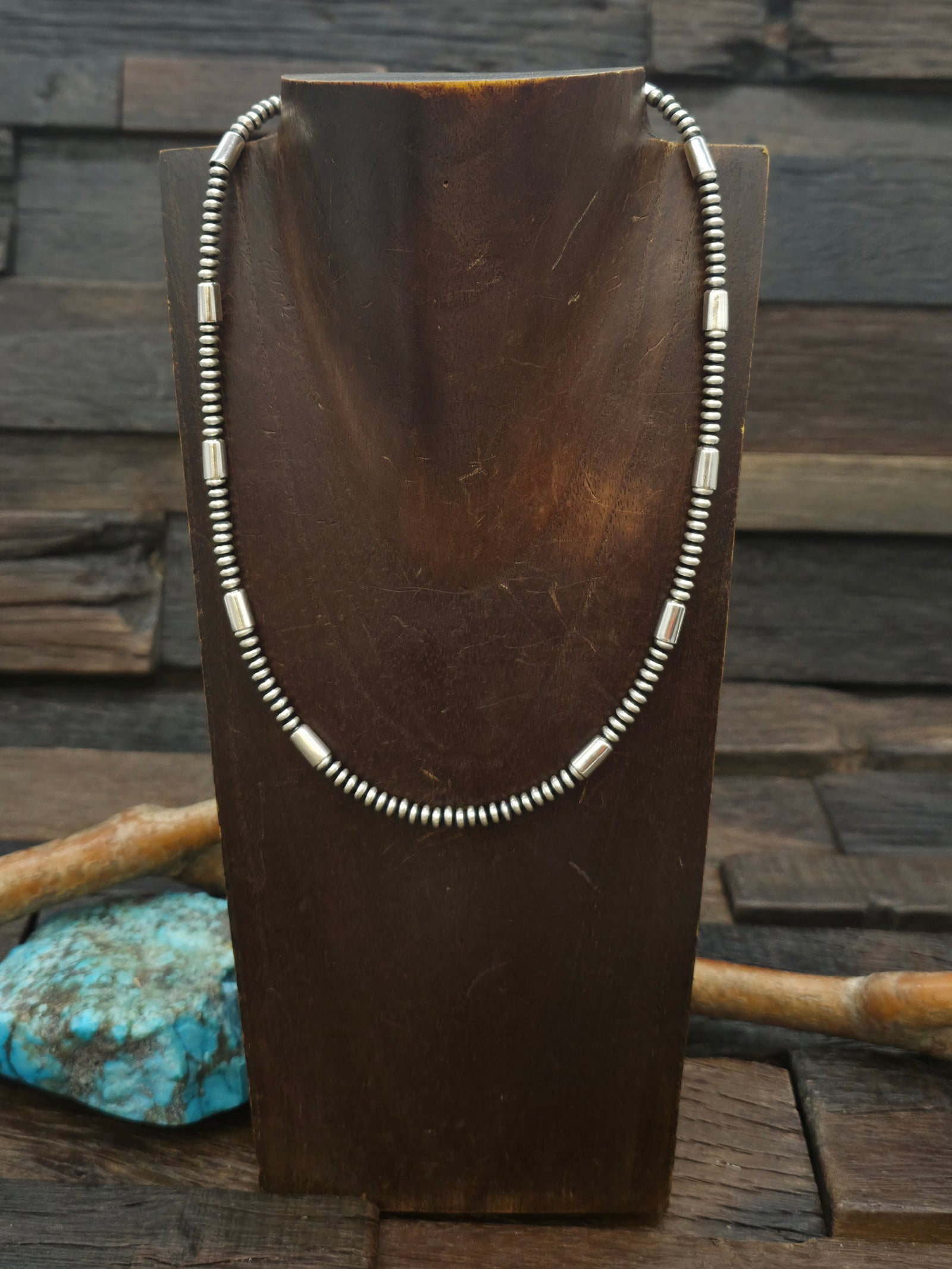 Sterling Silver Oxidized Bead Necklace - 16 in. plus 2 in. Extender,  5 mm Bead