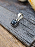 Vintage/Estate Sterling Silver Square Onyx Mini Pendant